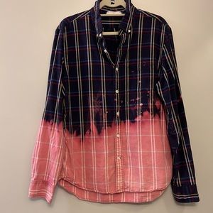 Trendy flannel hand-dyed shirt!